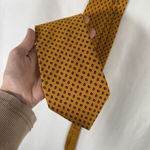 Brooks Brothers Makers Tie Men's 59" Yellow Classic All Silk 3.5" Wide